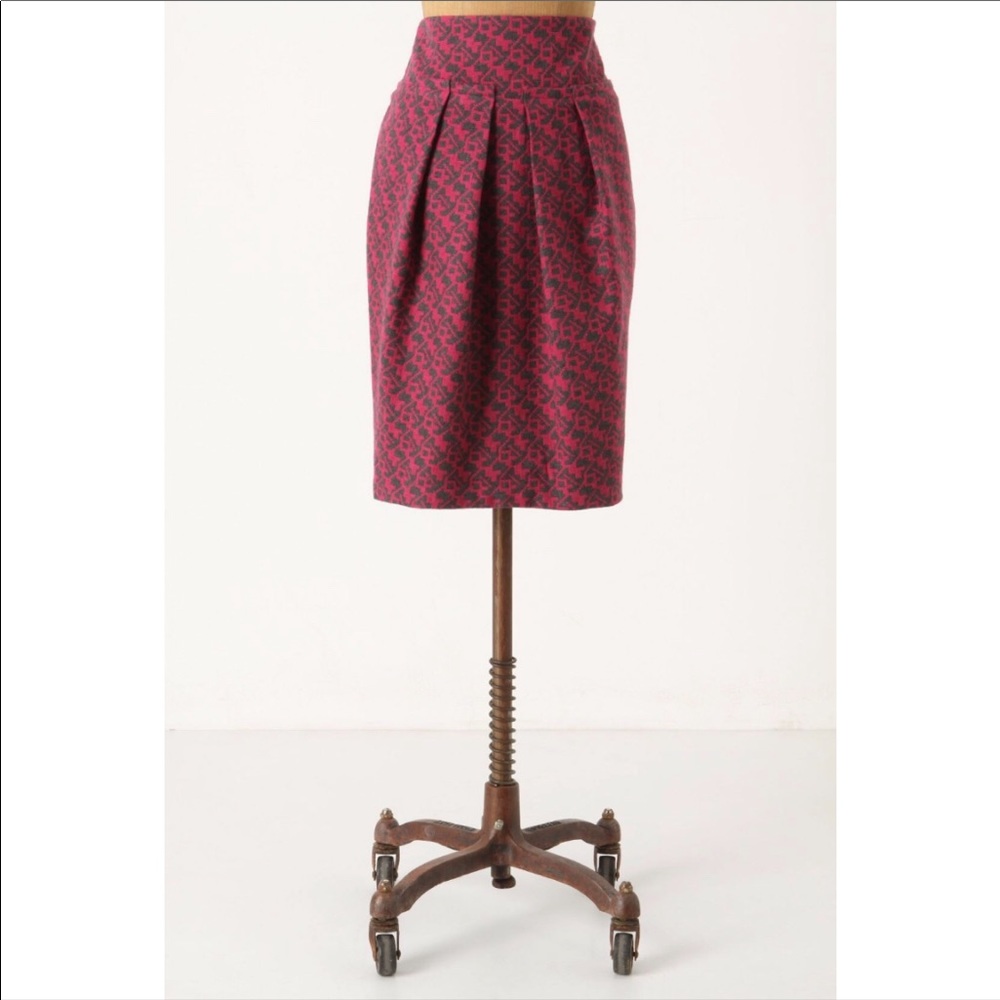 Anthropologie Eva Franco Shirr & Pleat Skirt